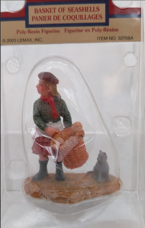 Lemax 32708A Basket of Seashells Polyresin Figure Village Accessory
