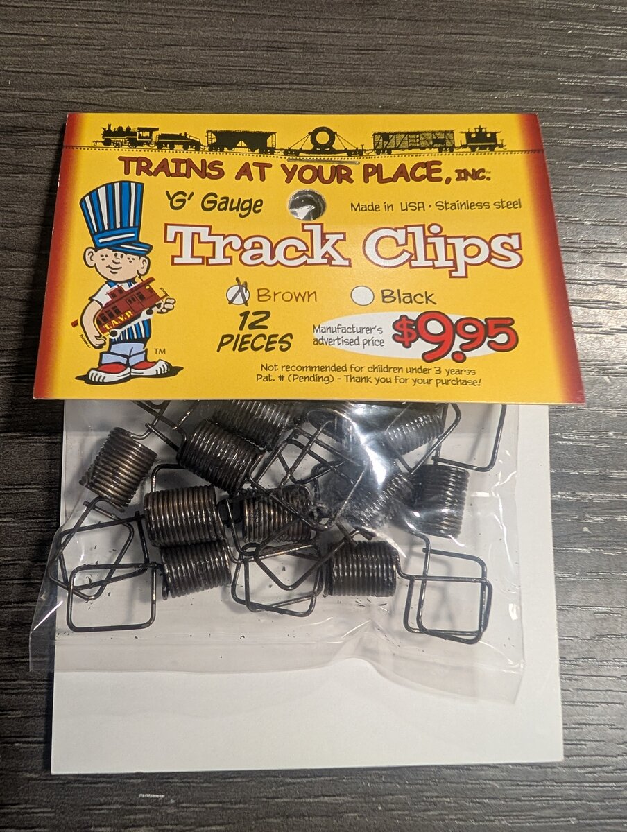Trains At Your Place, Inc. 20020 G Gauge Brown Track Clips (Pack of 12)