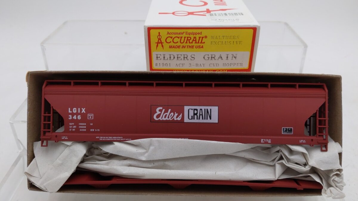 Accurail 1901 HO Scale Elders Grain ACF 3-Bay CVD Hopper Kit
