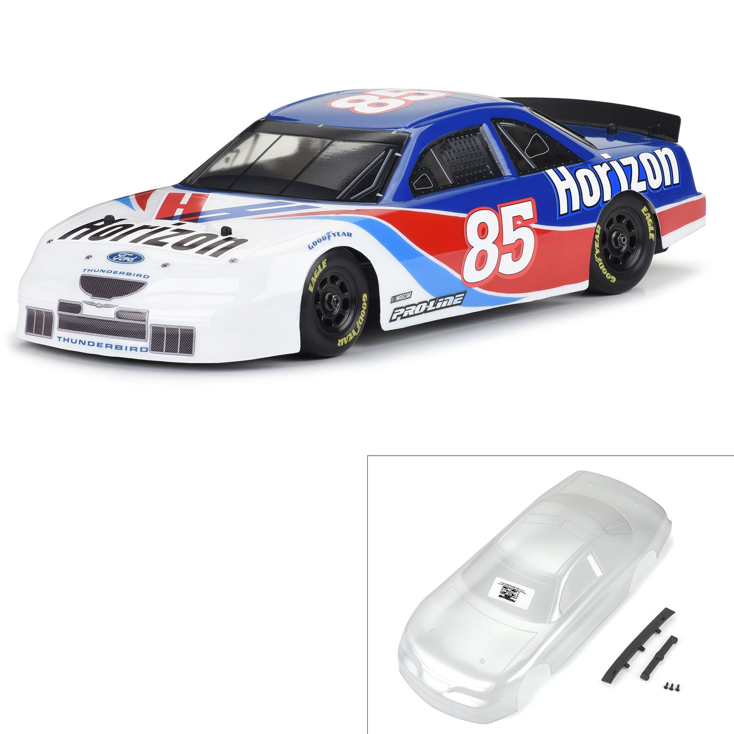 Pro-Line Racing 371017 1:12 Losi NASCAR Pre-Cut 1996 Ford Thunderbird Clear Body