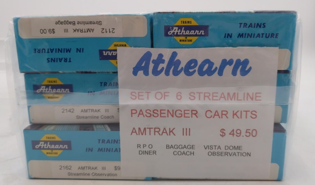 Athearn 4950 HO Streamline Passenger Car Amtrak III Kit (Pack of 6)
