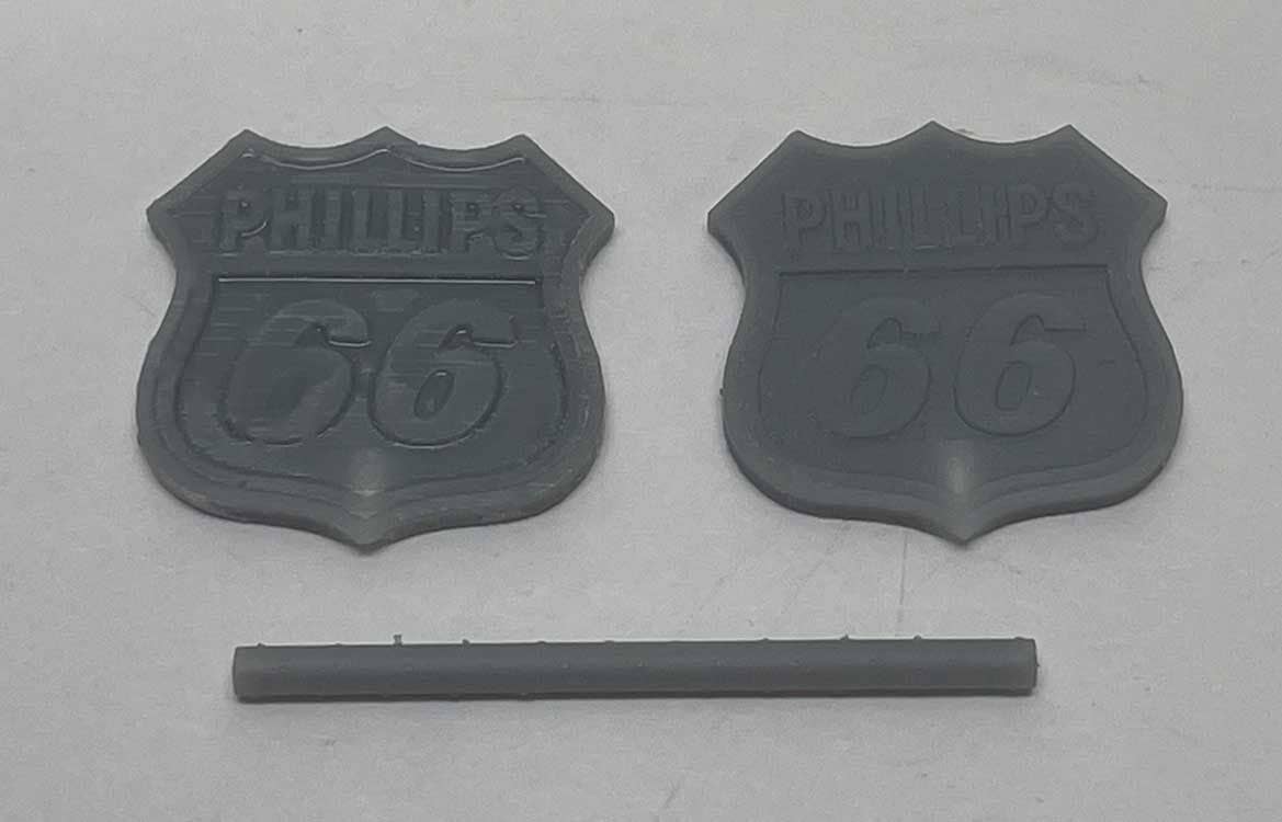 Phoenix Precision Models 30649 N Phillips 66 Gas Station Sign w/ Pole (Set of 2)