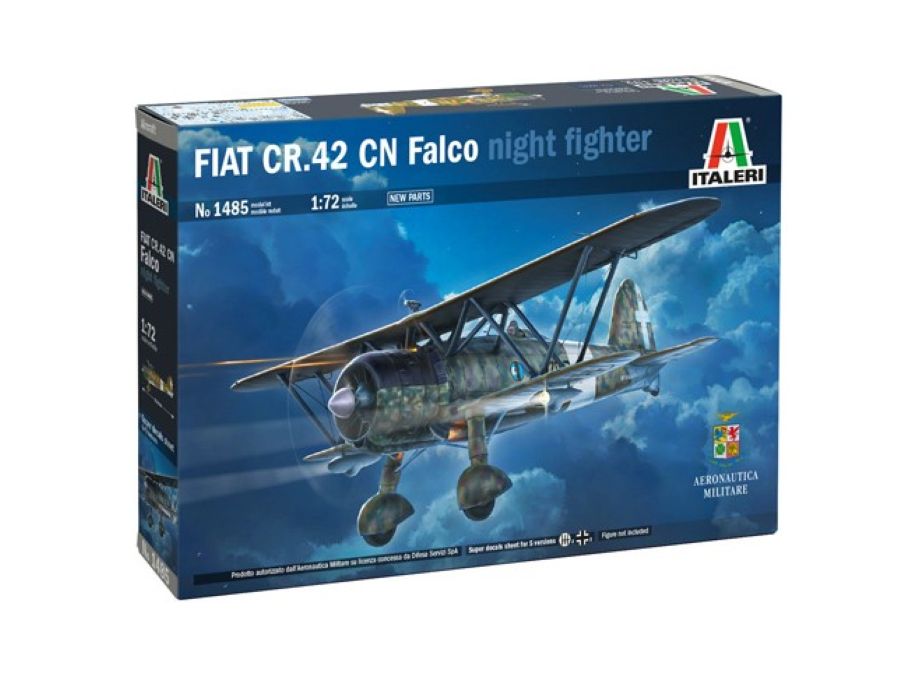 Italeri 1485 1:72 FIAT CR.42 CN Falco Night Fighter Aircraft Plastic Model Kit