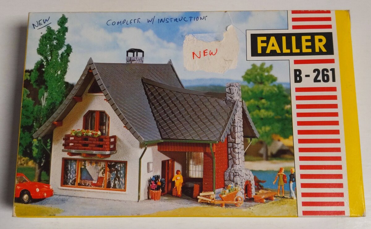 Faller B-261 HO Scale Single Family Lake Front House Model Building Kit