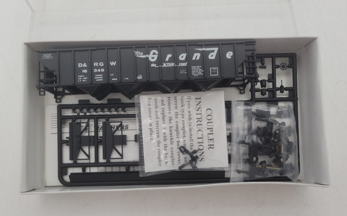Walthers 932-4903 HO Scale 100 Ton Quad Hopper D&RGW #16349 Kit