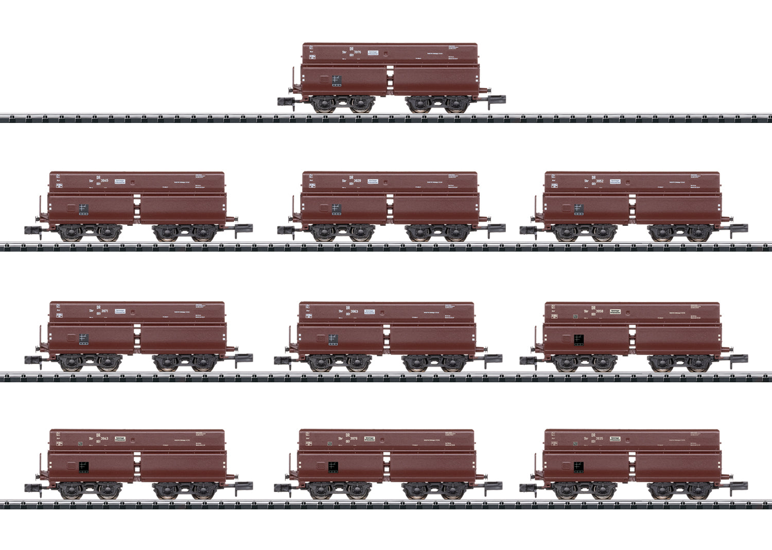 Trix 15013 N German State Railroad DRB Type Erz IId Dump Cars (Set of 10)