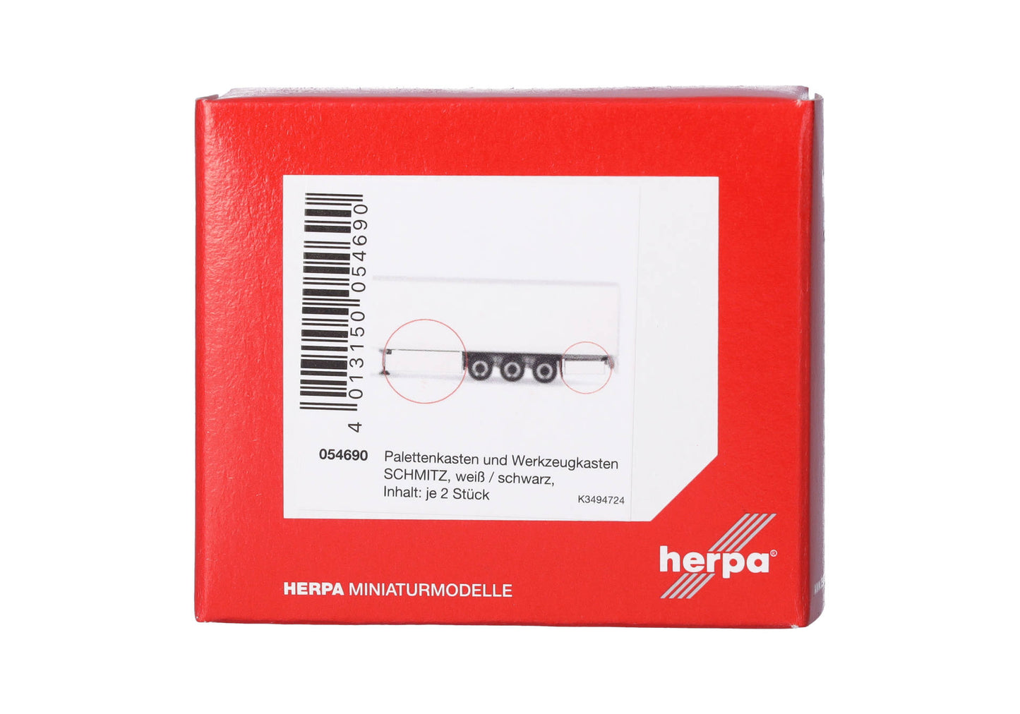 Herpa 054690 1:87 SCHMITZ White and Black Pallet and Storage Box (Set of 2)