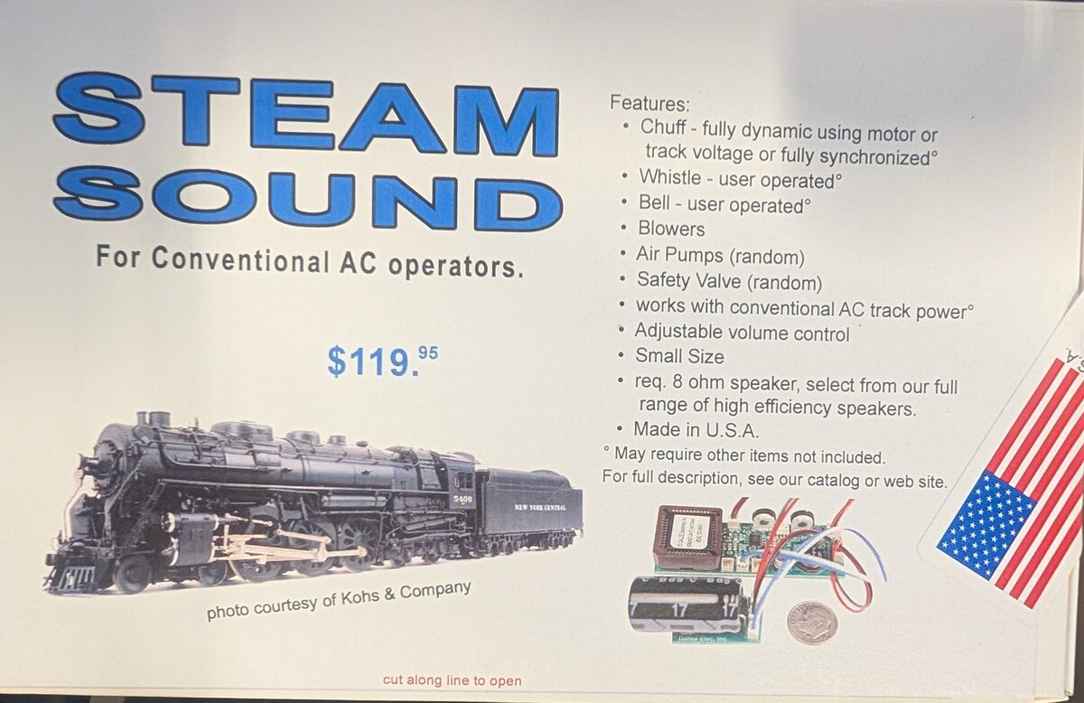 Dallee 1004 G Scale PRR T1/Passenger Steam Sound For Conventional AC Operators