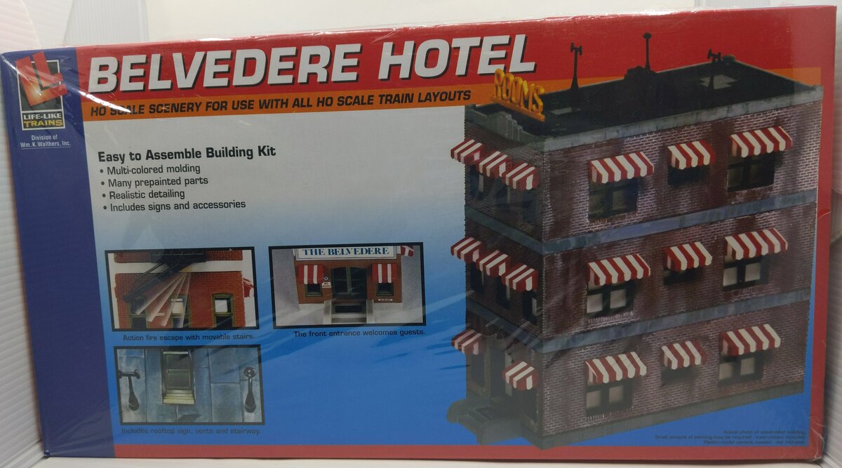 Life Like 433-1339 HO Scale Belvedere Hotel Building Kit