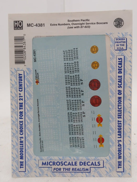 Microscale MC-4381 HO Southern Pacific Extra Numbers/Overnight Service Decal