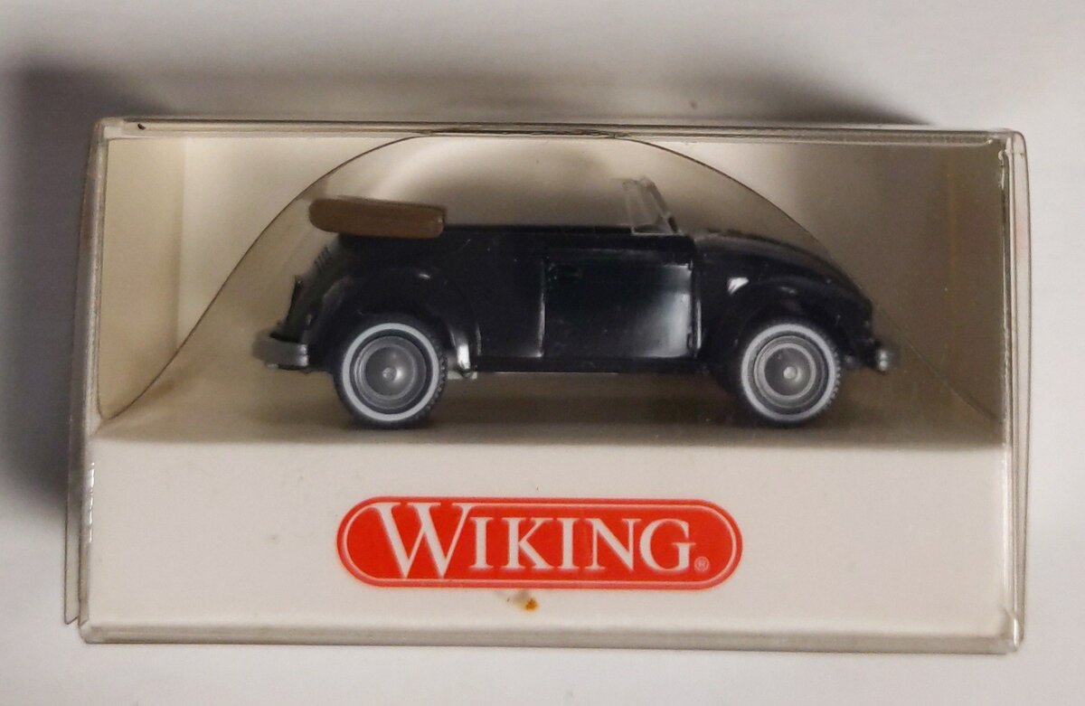 Wiking 8020414 HO Scale Black Volkswagen Kafer Cabrio Convertible Car