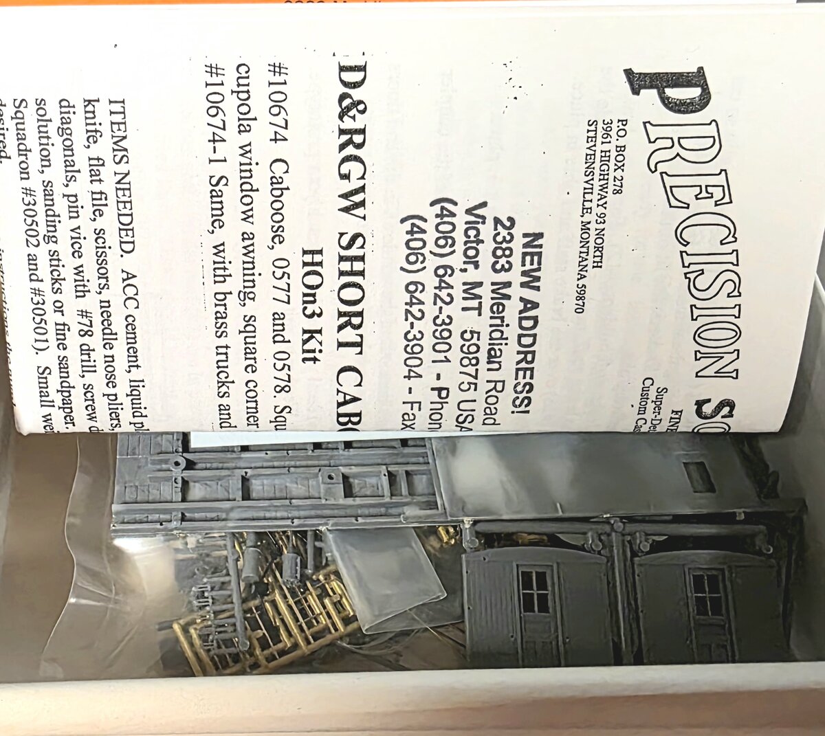 Precision Scale Co. 10674.1 HOn3 Denver & Rio Grande Western Short Caboose Kit