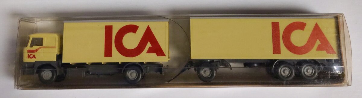 Wiking 46729 HO Scale ICA Koffer-Fernlastzug DAF Double Tractor Trailer Model
