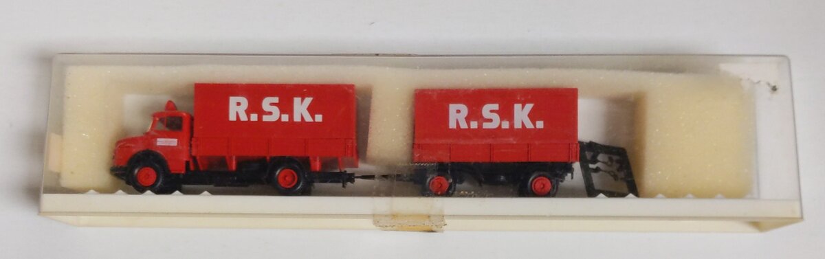 Brekina Automodelle 4712 HO Scale "R.S.K." Double Tractor Trailer Plastic Truck