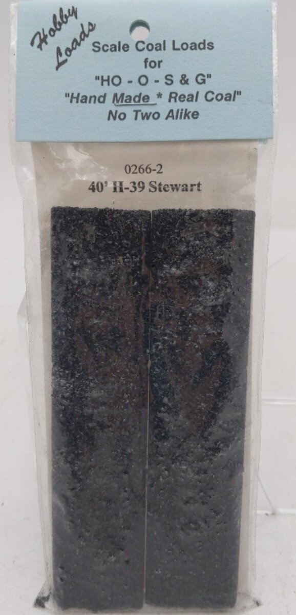 Hobby Loads 0266-2 HO/O/S & G Scale Black Coal Loads 40' H-39 Stewart(Pack of 2)