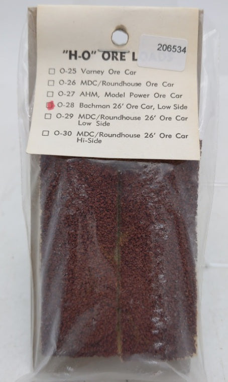 Blue Mountain O-28 Red Ore Loads Bachmann 26' Ore Low Side (Pack of 2)