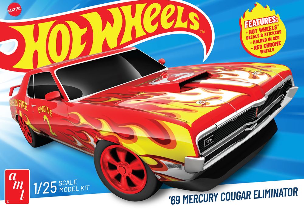 AMT 1527 1:25 Hot Wheels 1969 Mercury Cougar Eliminator Car Plastic Model Kit