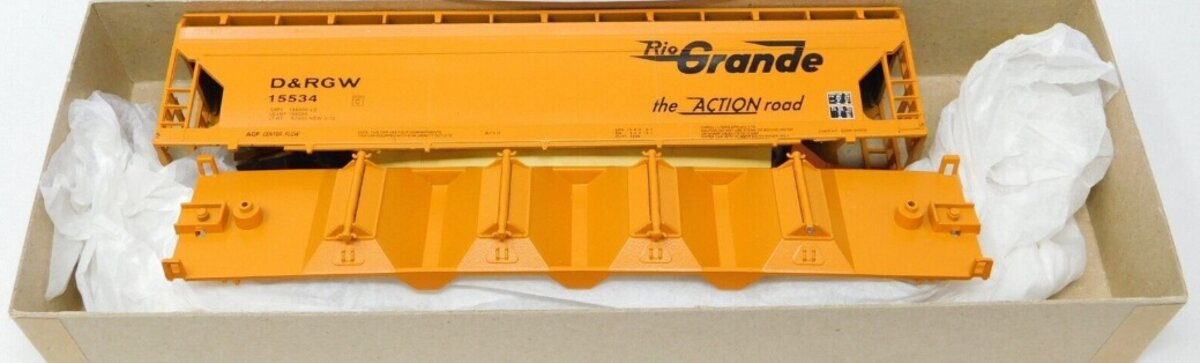 Athearn 419-1 HO Bev-Bel Corp D&RGW 55’ ACF Centerflow Covered Hopper #15534 Kit