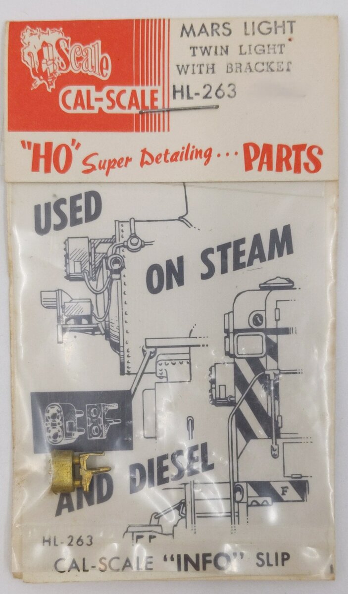 Cal Scale HL-263 Twin Light with Bracket for Steam and Diesel