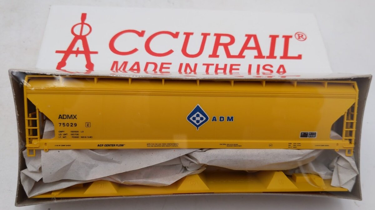 Accurail 3354 HO ACF A.D.M. 3-Bay CVD Centerflow Covered Hopper Kit