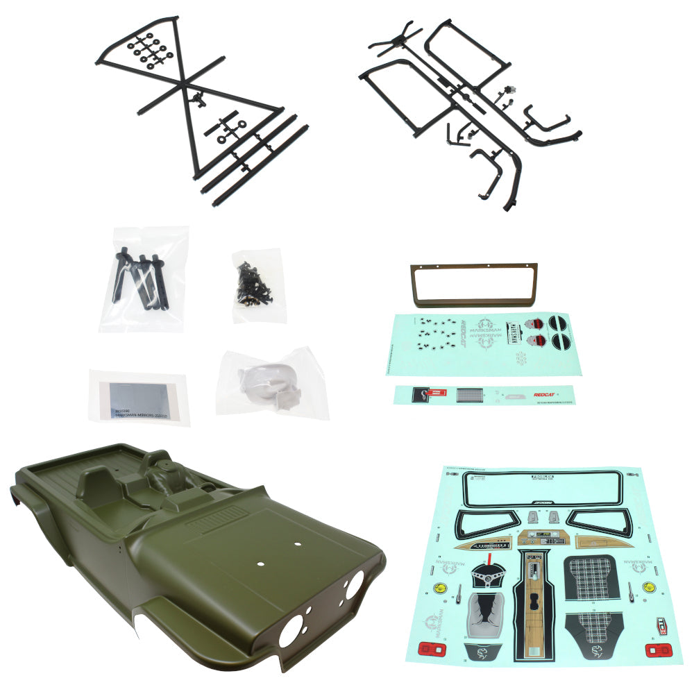 Redcat Racing RER14329 Olive Green Marksman Body with Roll Cage and Hardware Set
