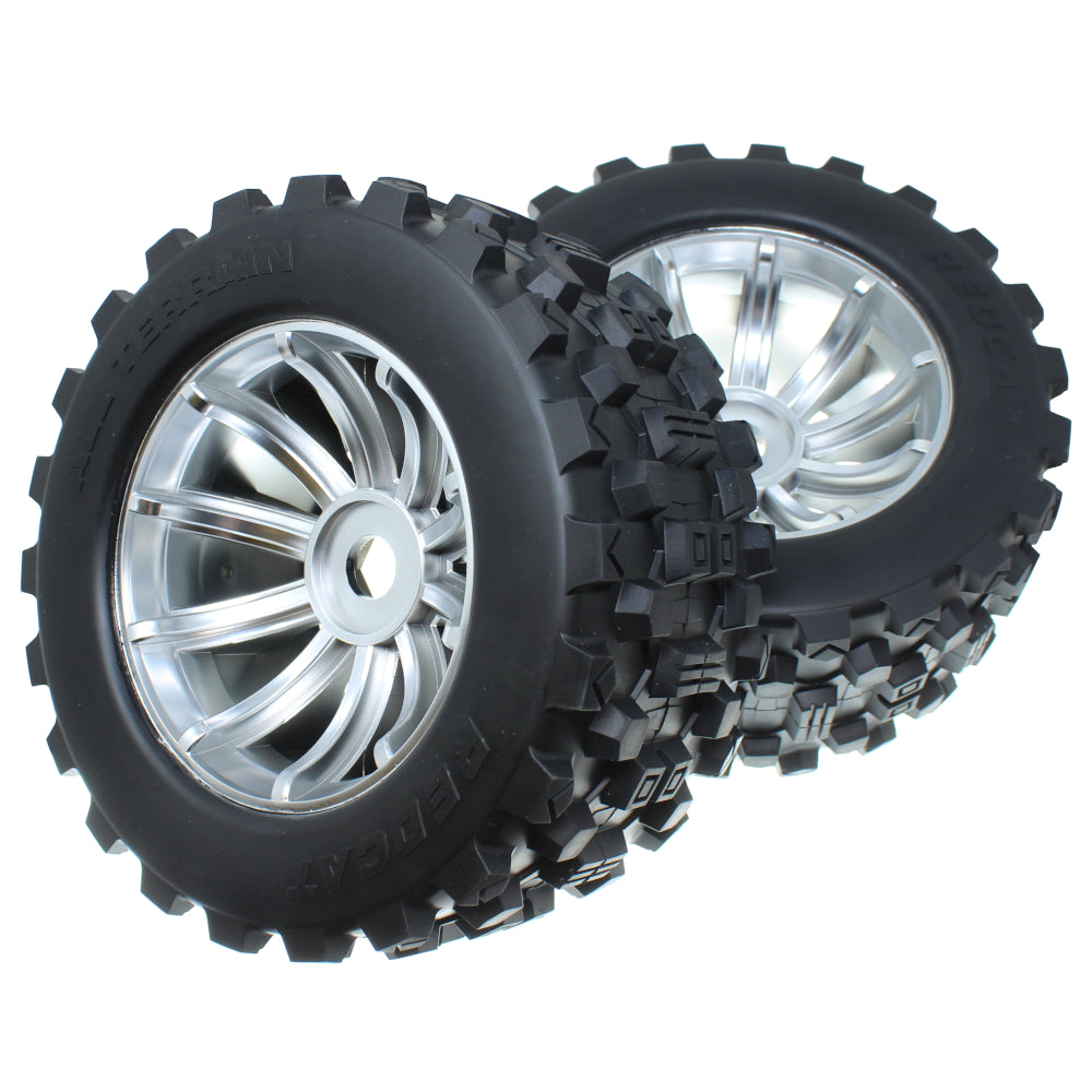 Redcat Racing RER26511 Vigilante Pre-Mounted Tires with Wheels (Pack of 2)