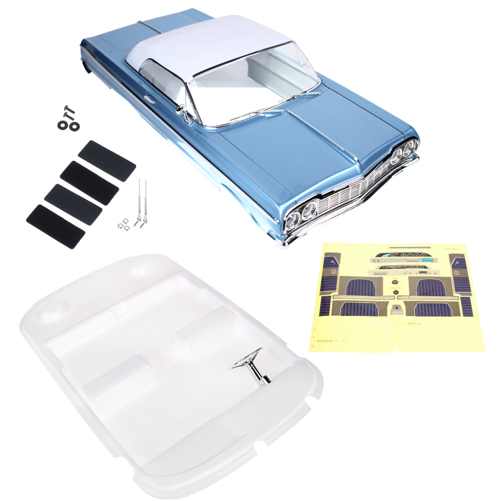 Redcat Racing RER32913 Light Blue/White Top 64 Impala Body with Magnetic Mounts