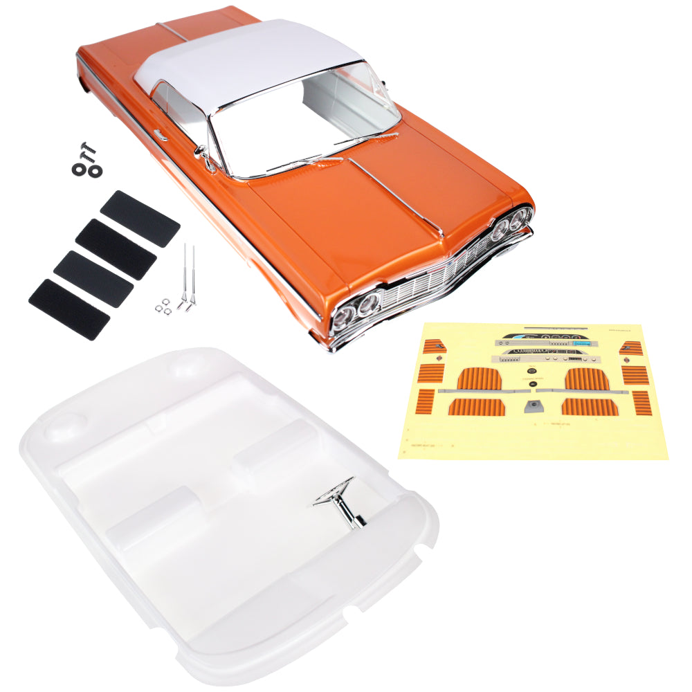 Redcat Racing RER32914 Orange/White Top 64 Impala Body with Magnetic Mounts