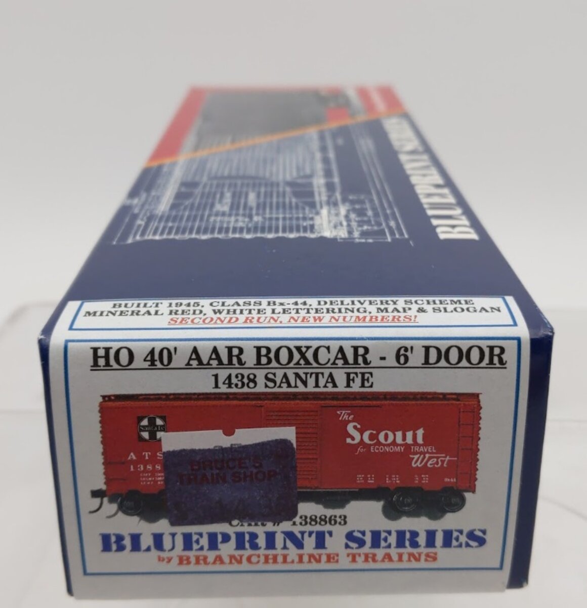 Branchline Trains 1438 HO Blueprint Series ATSF 40'AAR Boxcar 6'Door #138863 Kit