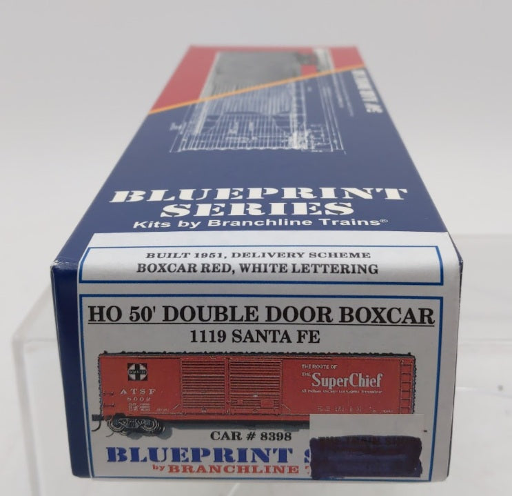 Branchline Trains 1119 HO Santa Fe 50' AAR Double Door Boxcar # 8398 Kit