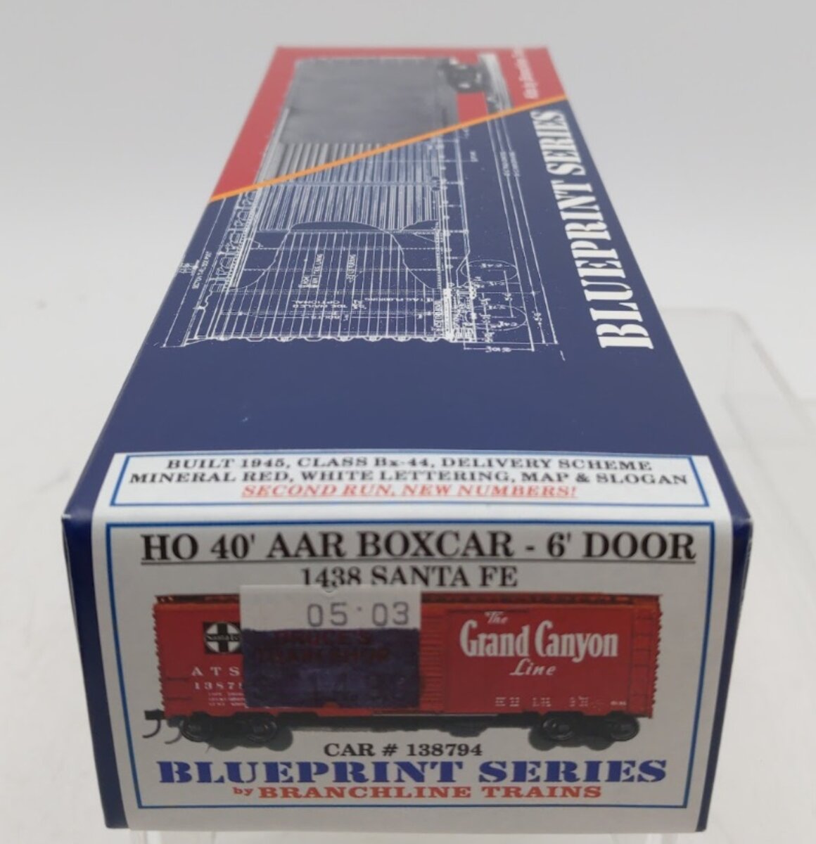 Branchline Trains 1438 HO Blueprint Series ATSF 40'AAR Boxcar 6'Door #138794 Kit
