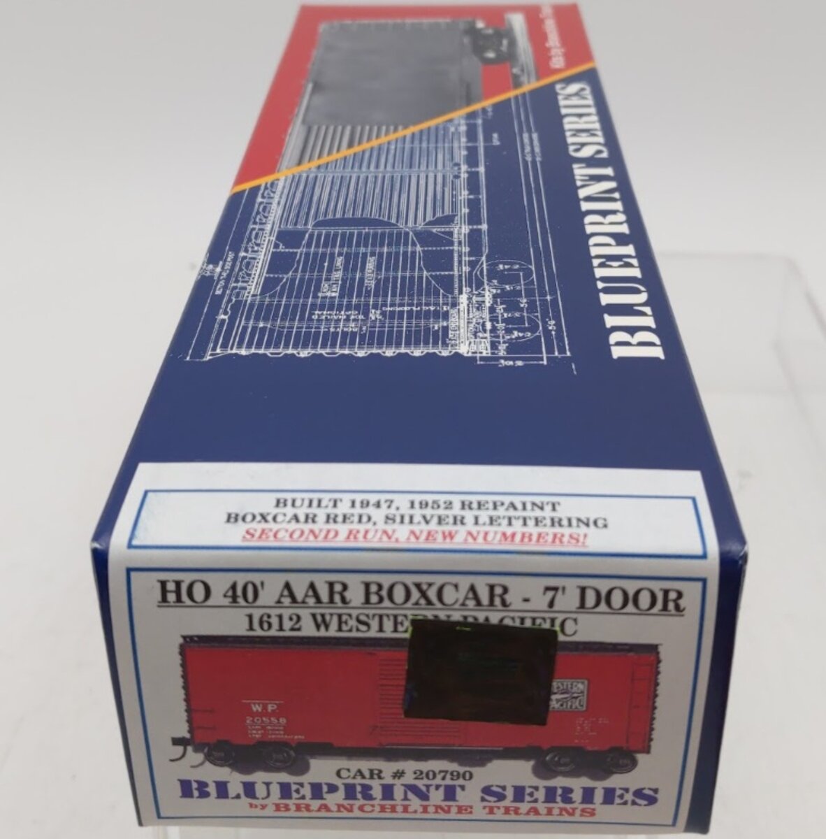 Branchline Trains 1612 HO Scale Western Pacific 40' AAR Boxcar 7 Door #20790 Kit