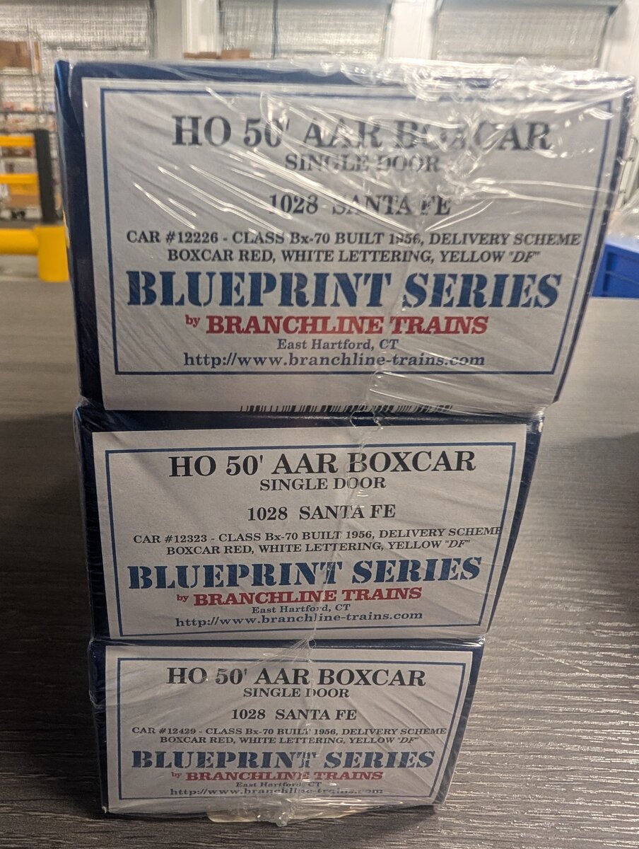 Branchline Trains 1028 HO Santa Fe 50' AAR Single Door Boxcar Kit (Set of 3)