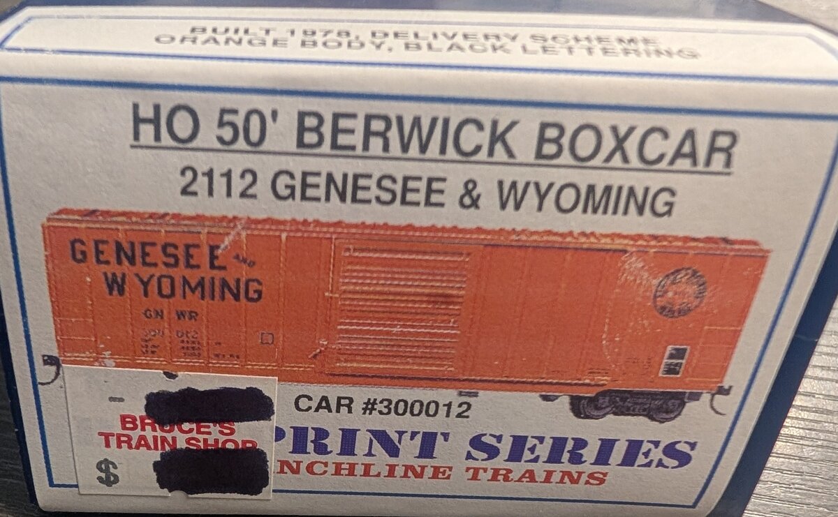 Branchline Trains 2112 HO Genesee & Wyoming 50' Berwick Boxcar #300012 Kit