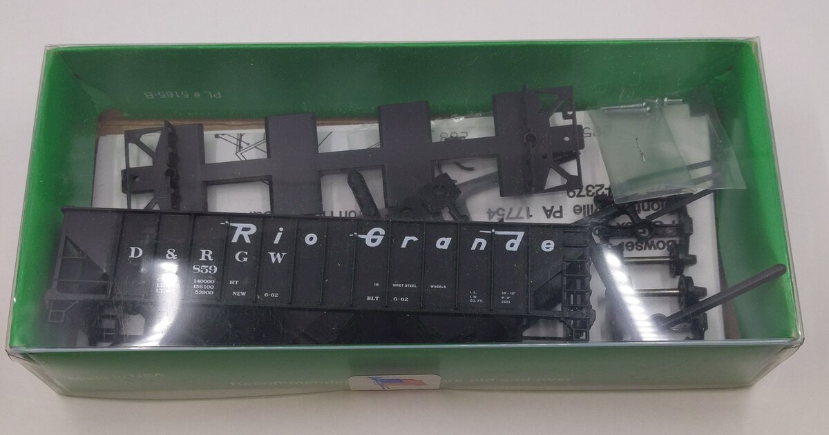 Bowser 56891 HO D&RGW 70 Ton 12 Panel 3-Bay Hopper Kit #17859