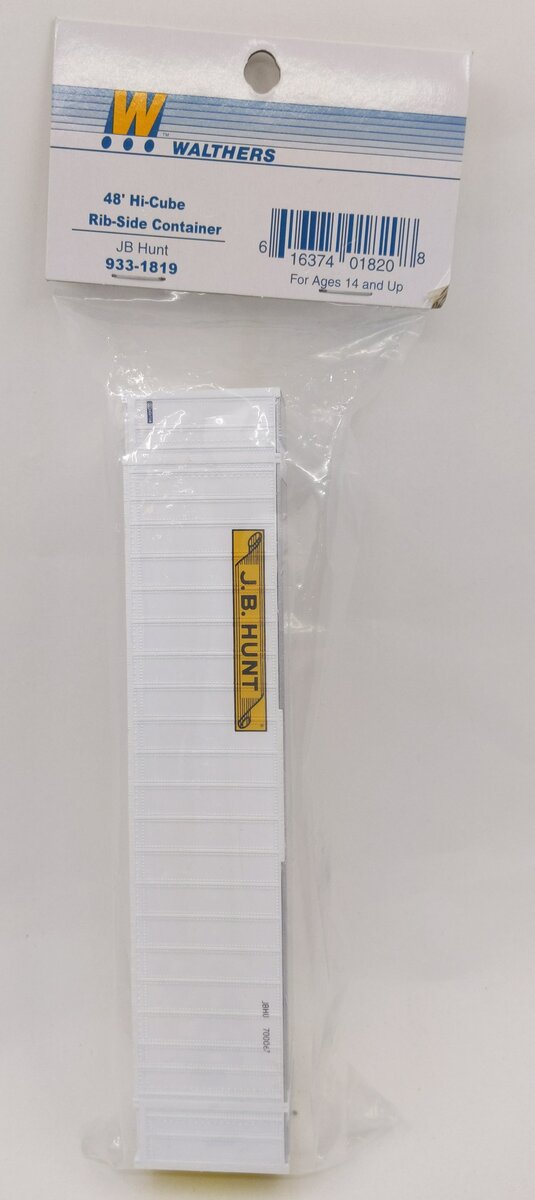 Walthers 933-1819 HO JB Hunt 48' Rib-Side Container