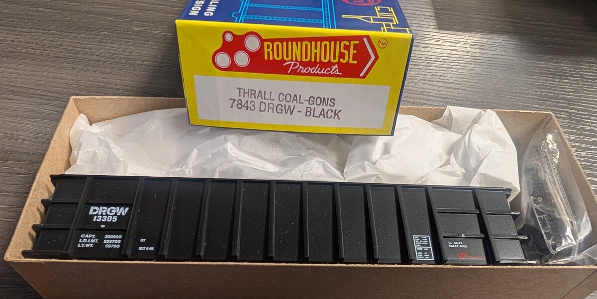 Roundhouse 7843 HO Scale Black Thrall Coal-Gons D&RGW # 13305 Kit