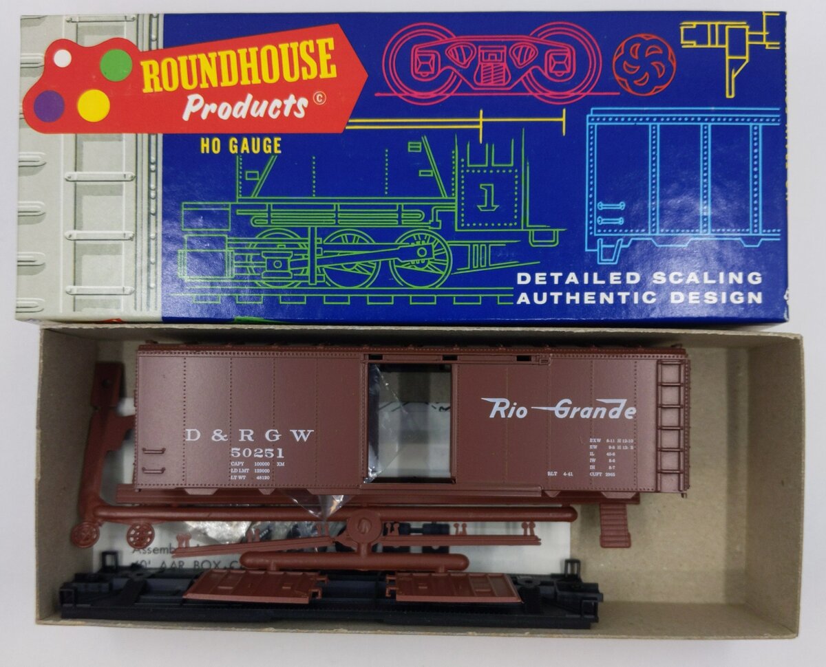 Roundhouse 3258 HO Denver & Rio Grande Western 40' AAR Box Car Kit