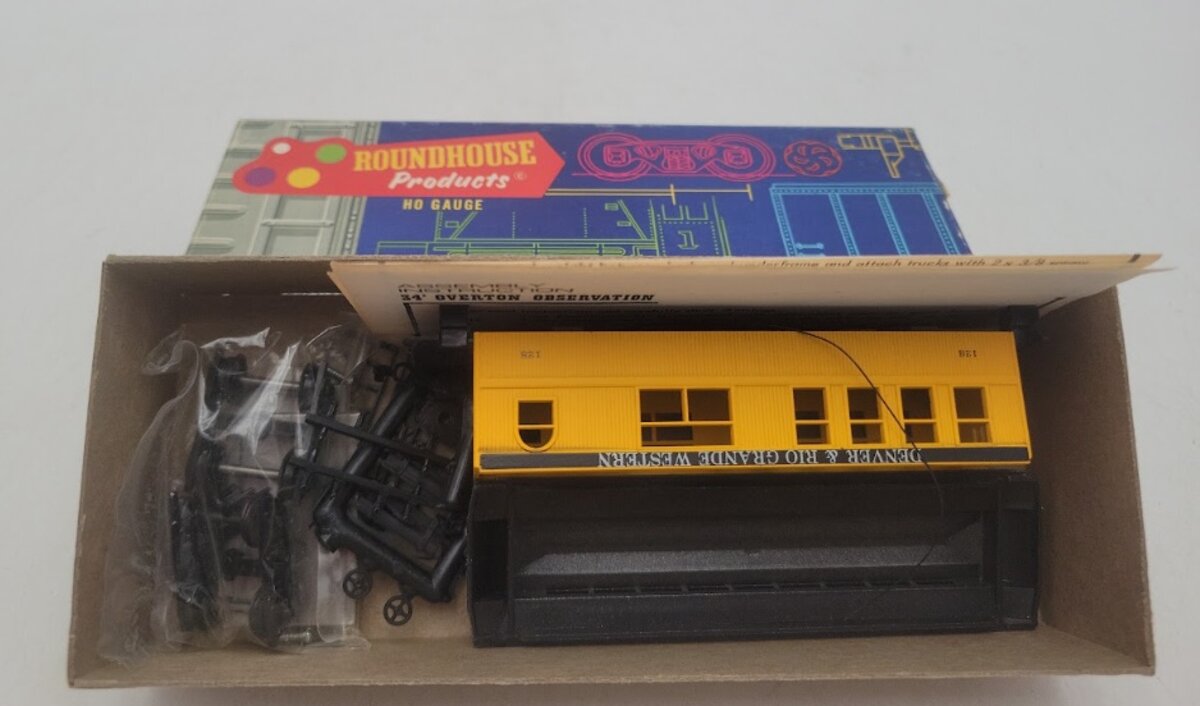 Roundhouse 3727 HO Scale 34' Durango & Silverton Overton Observation Car Kit