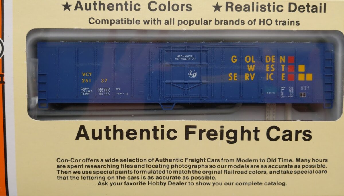 Con-Cor 0001-009806-11 HO Scale 57’ Mechanical Reefer Golden West Service Kit