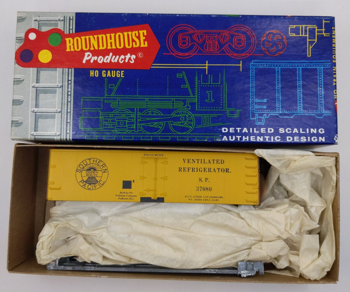 Roundhouse 3113 HO 36' Old Time Reefer Kit SP 37080 Yellow
