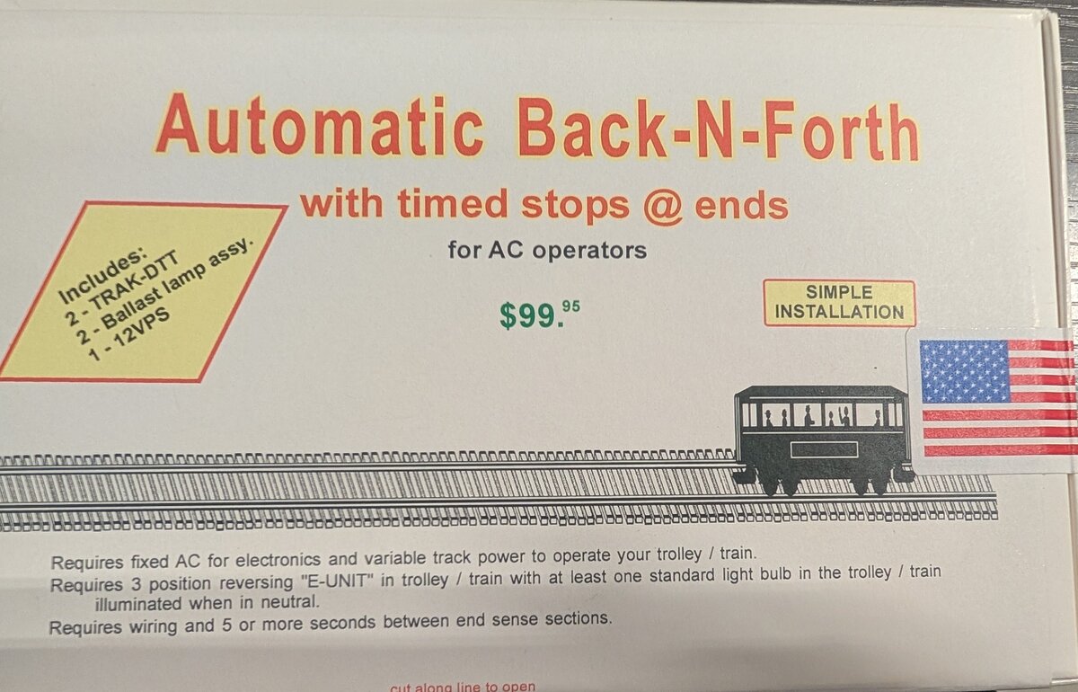 Dallee 682 Automatic Back-N-Forth w/Timed Stops @ Ends for AC Track Power