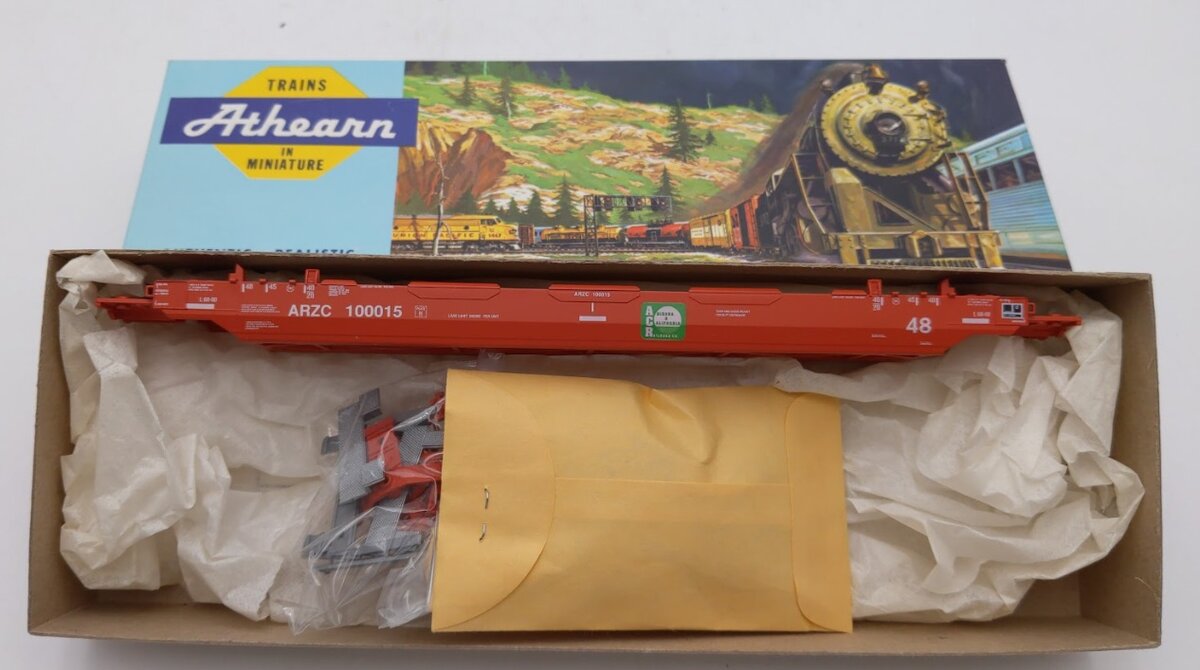 Athearn 5870 HO Red Gunderson Husky Stack Car ARZC RR  # 100015 Kit
