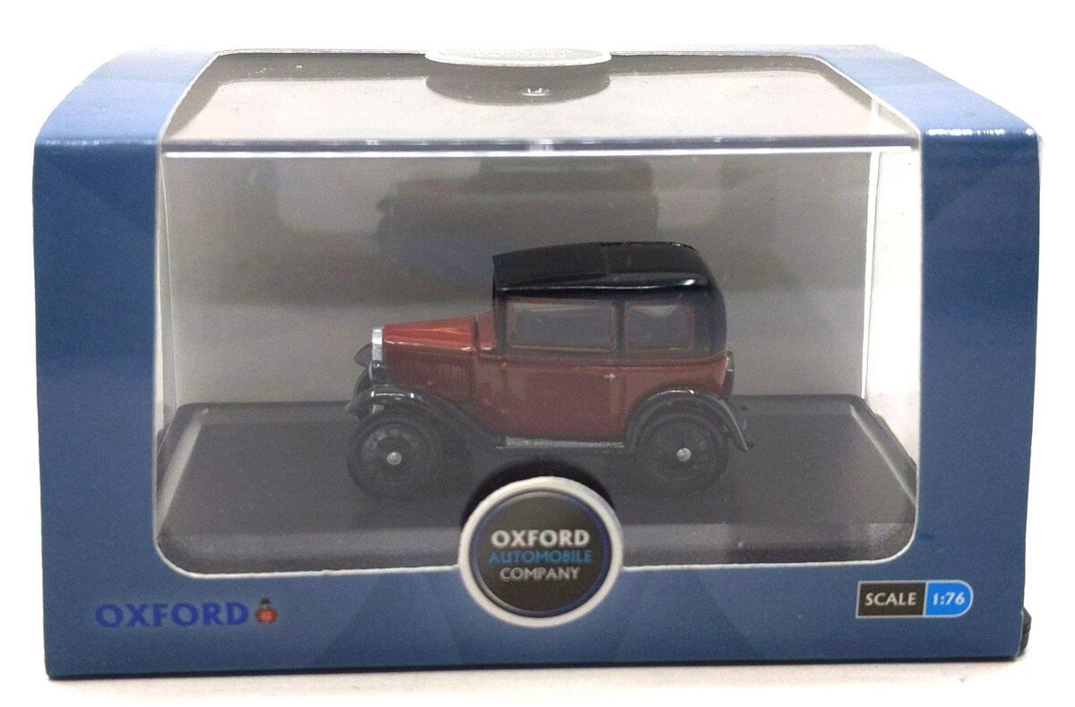 Oxford Diecast 76ASS003 1/76 Scale Austin 7 RN Saloon - Maroon