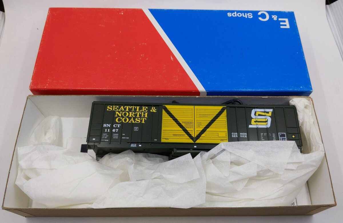 E&C Shops 1167 HO Scale Seattle & North Coast 50' ACF Double Door #1008-4