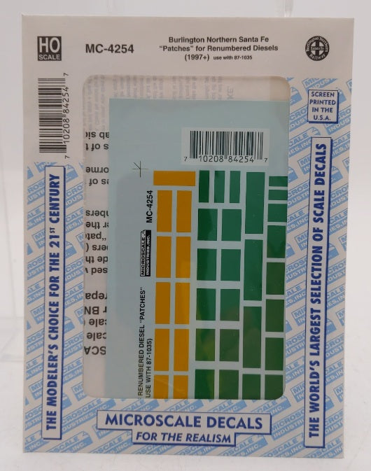 Microscale MC-4254 HO Burlington Northern/Santa Fe Patches For Renumbered Diesel