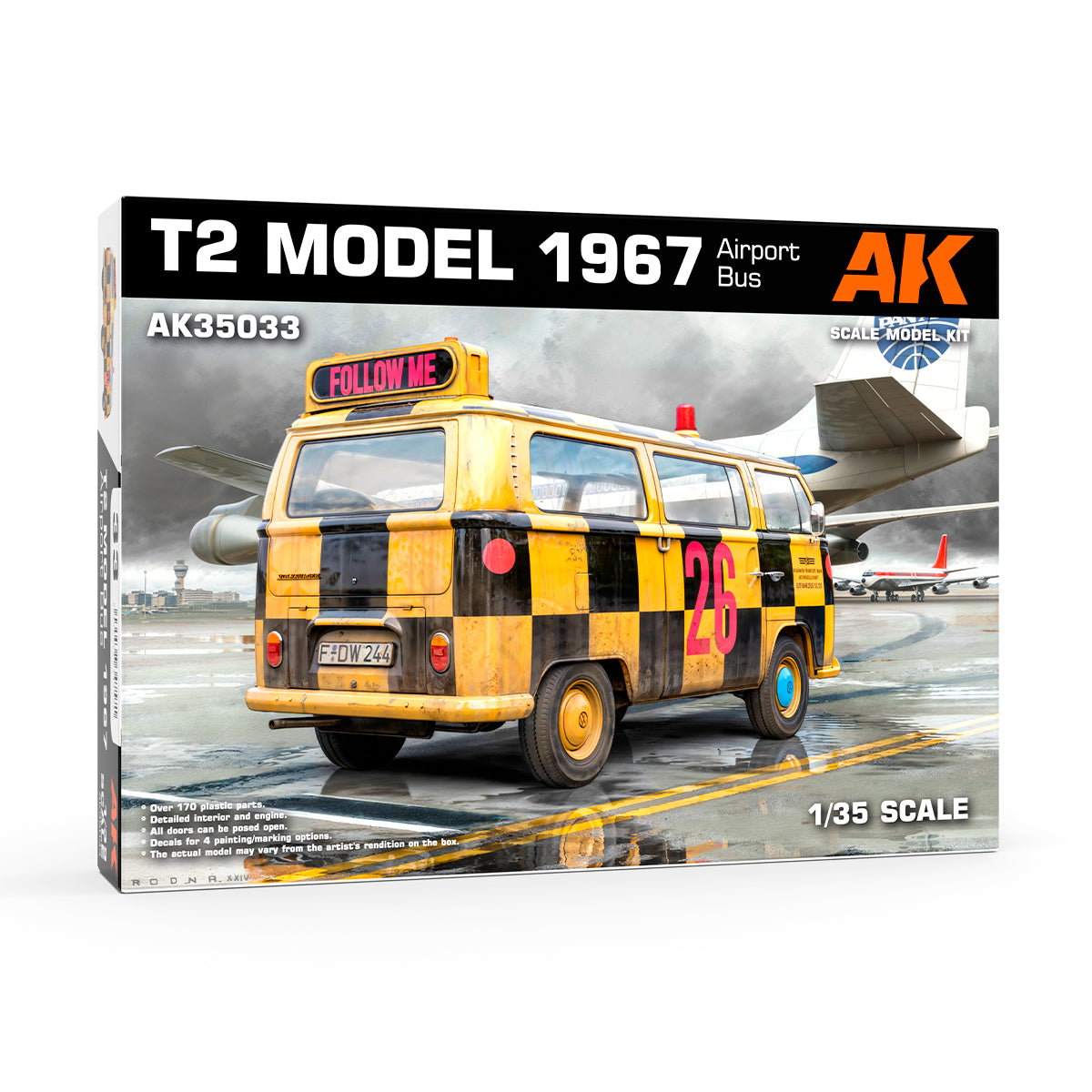 AK Interactive AK35033 1:35 T2 Model 1967 Airport Bus Model Kit