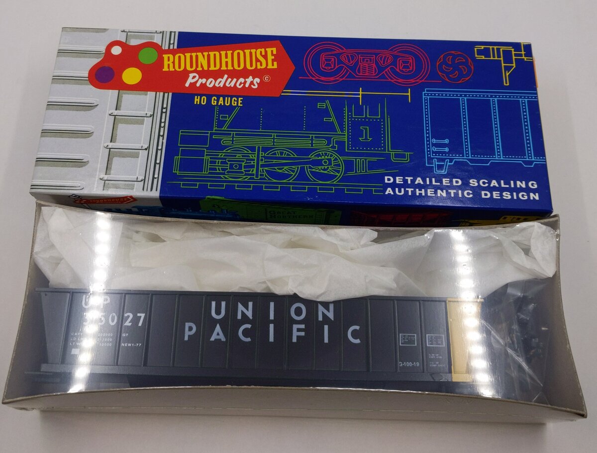 Roundhouse 1662 HO Scale Union Pacific 50' Bath Tub Gondola Car Kit #35027