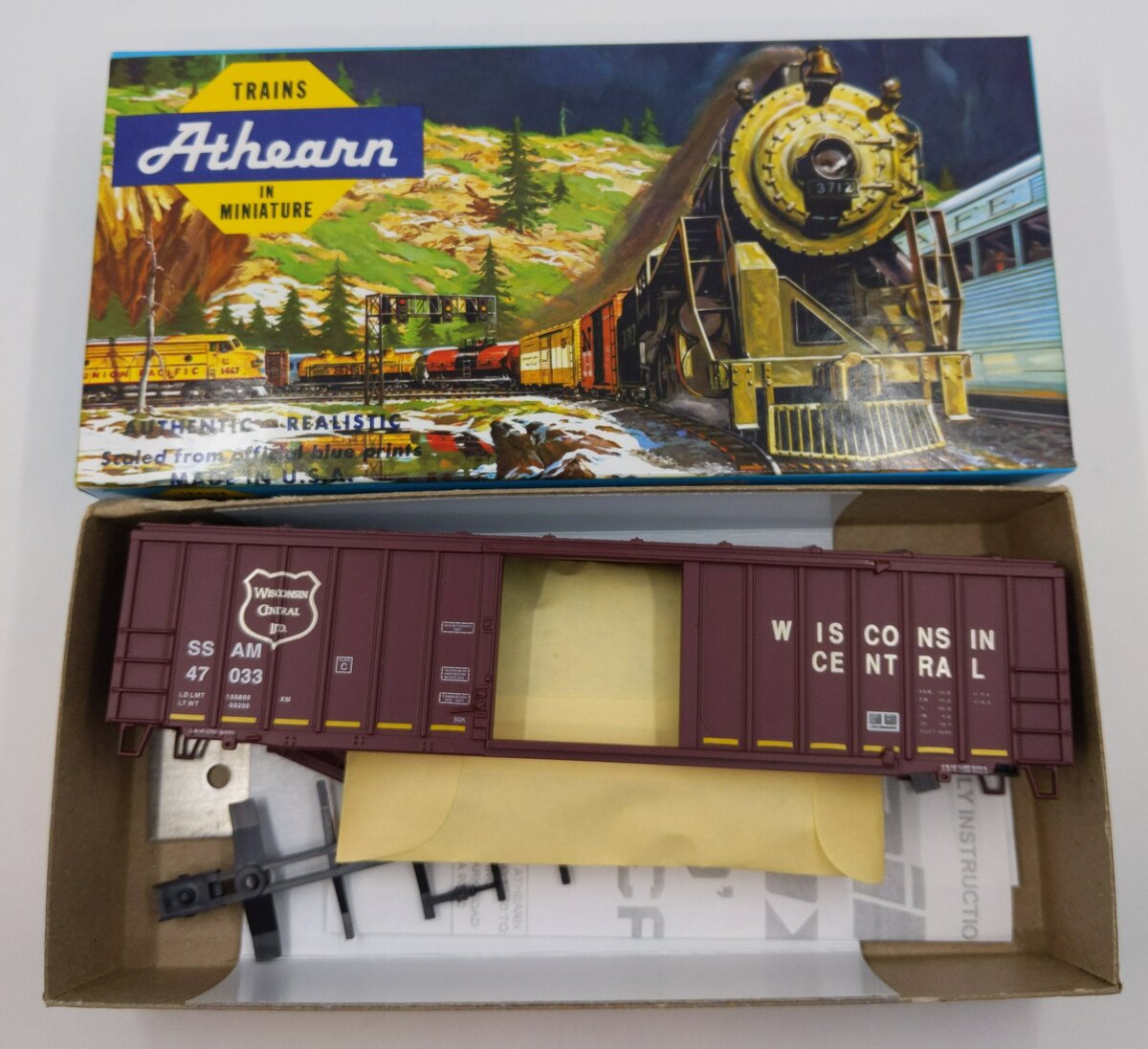 Athearn 5545 HO Scale Wisconsin Central 50’Railbox Boxcar Rd#47033