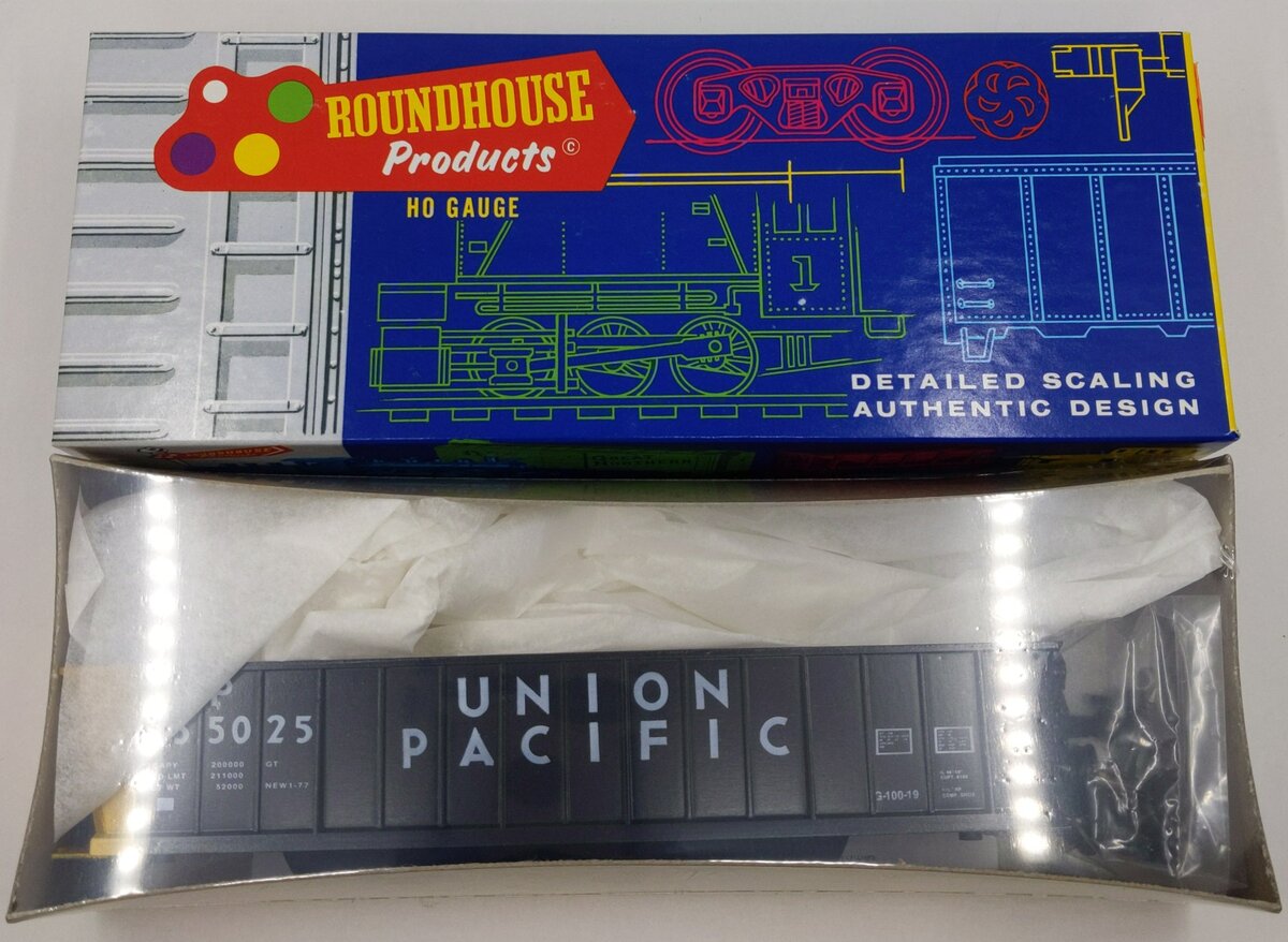 Roundhouse 1662 HO Scale Union Pacific 50' Bathtub Gondola Kit #35025